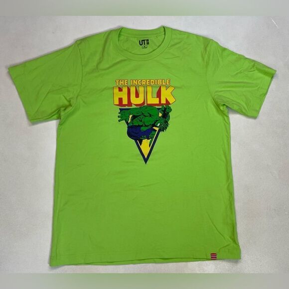 Uniqlo Marvel The Incredible Hulk Graphic T-shirt Men Medium Green Short Sleeve - Picture 1 of 6